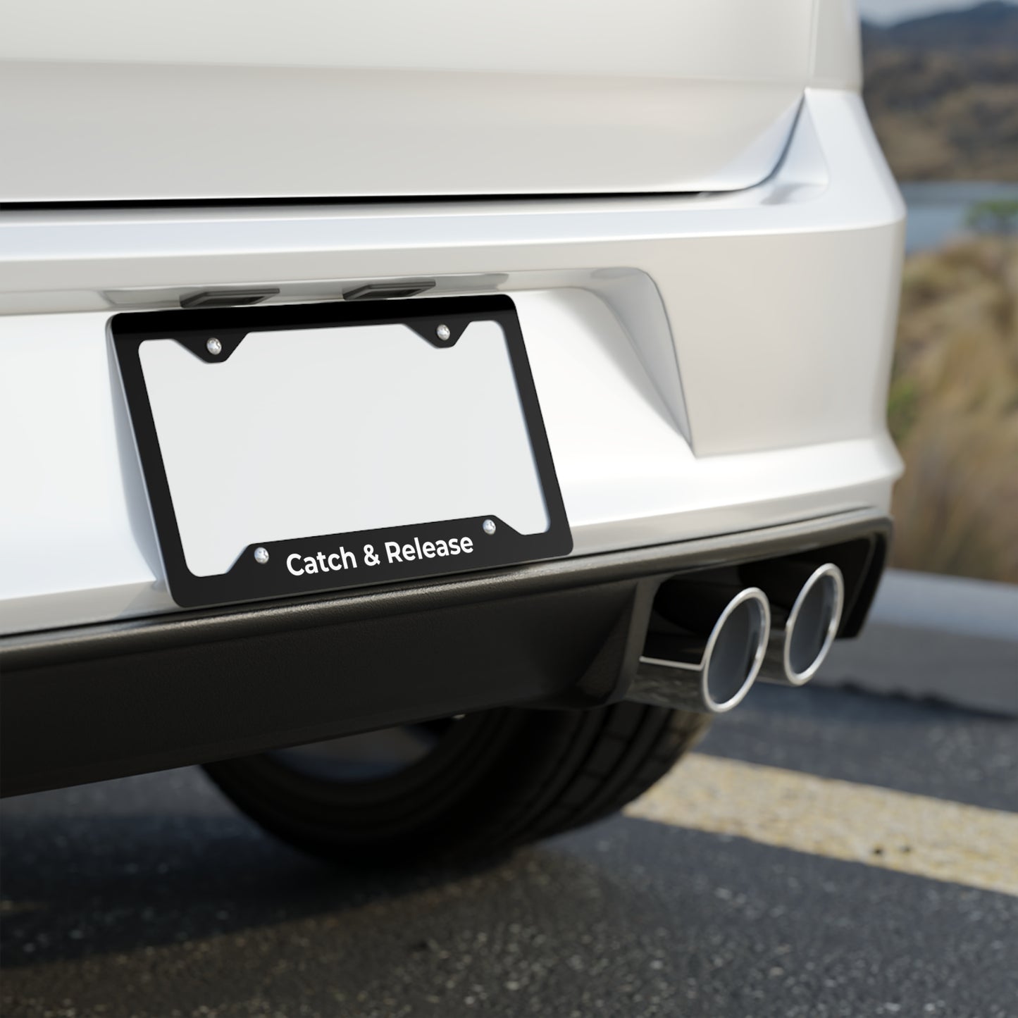 Catch & Release Metal License Plate Frame
