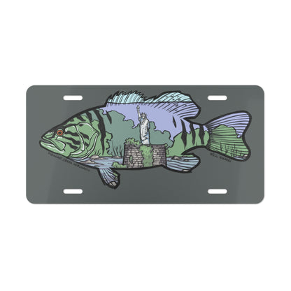 Susquehanna Statue of Liberty Smallmouth Aluminum License Plate