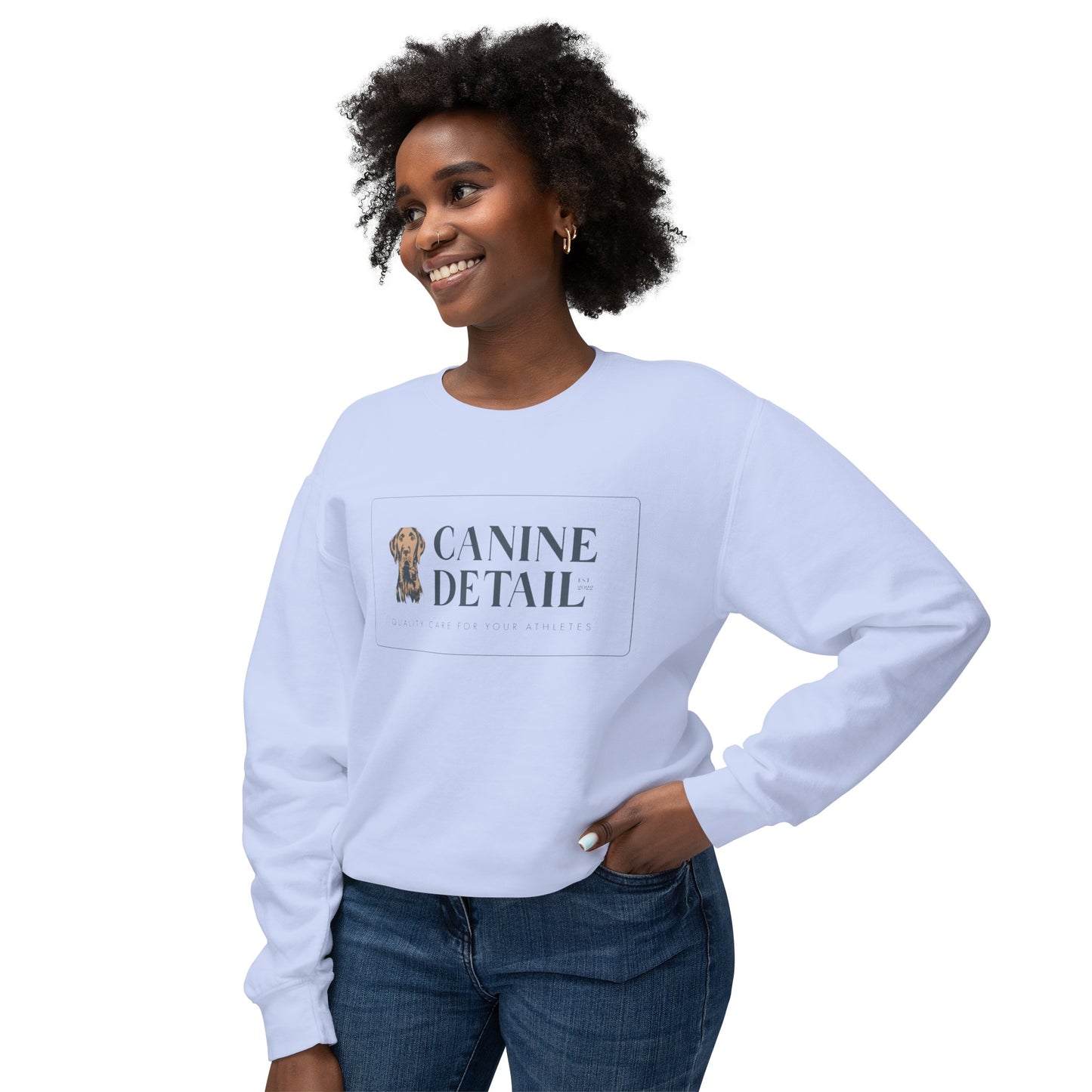 Canine Detail  - Comfort Colors - Adult Crewneck - Rectangle Logo