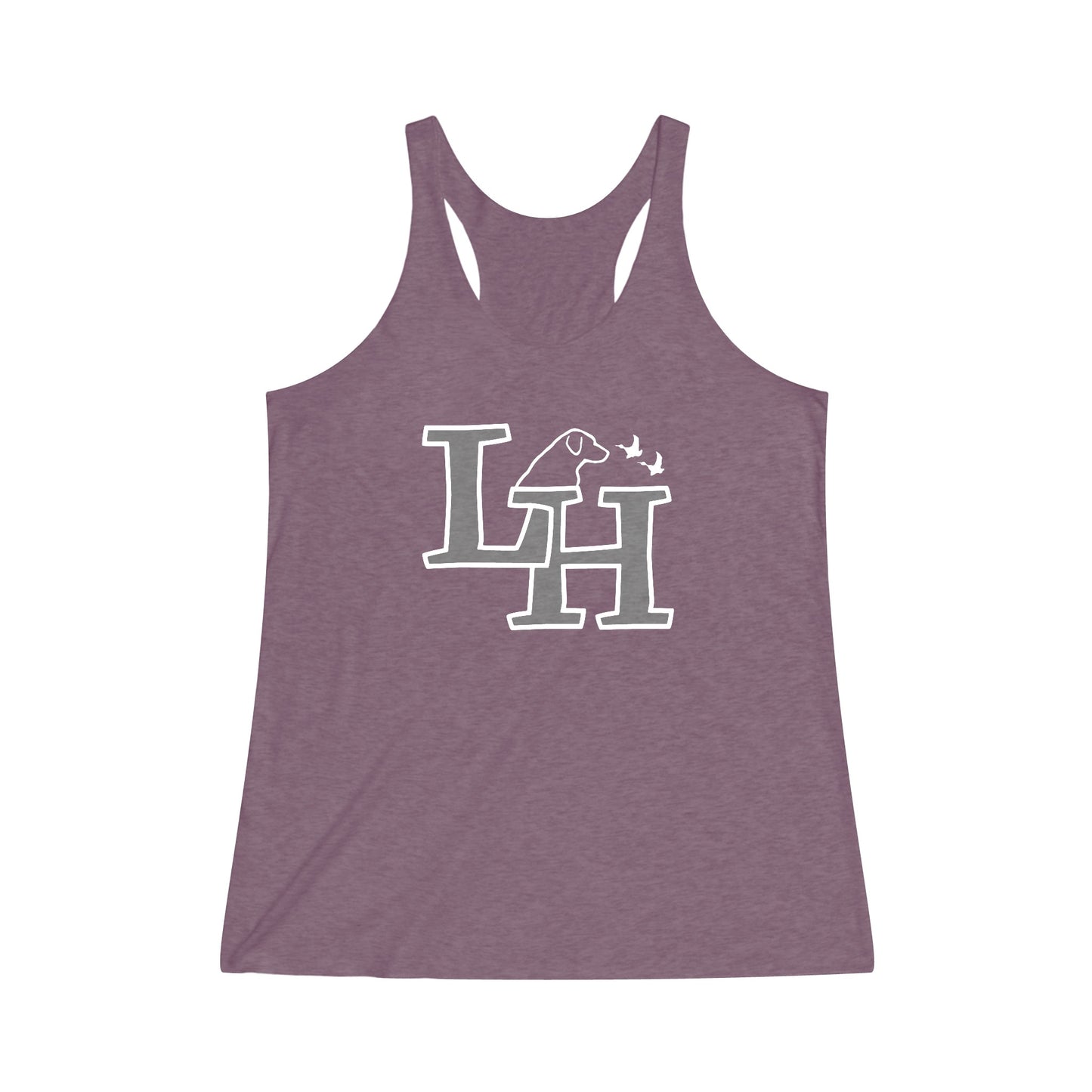 Long Hollow Retriever - Women's Tri-Blend Racerback Tank - Short Logo