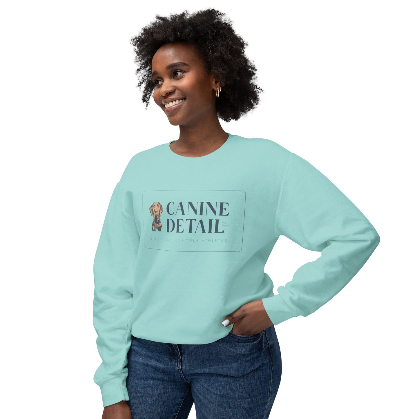 Canine Detail  - Comfort Colors - Adult Crewneck - Rectangle Logo