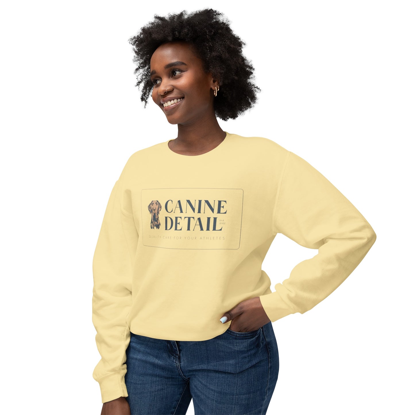 Canine Detail  - Comfort Colors - Adult Crewneck - Rectangle Logo