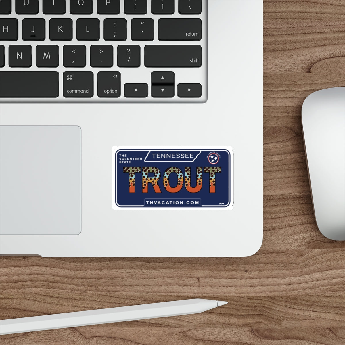 Tennessee Brown Trout Plate Die-Cut Sticker