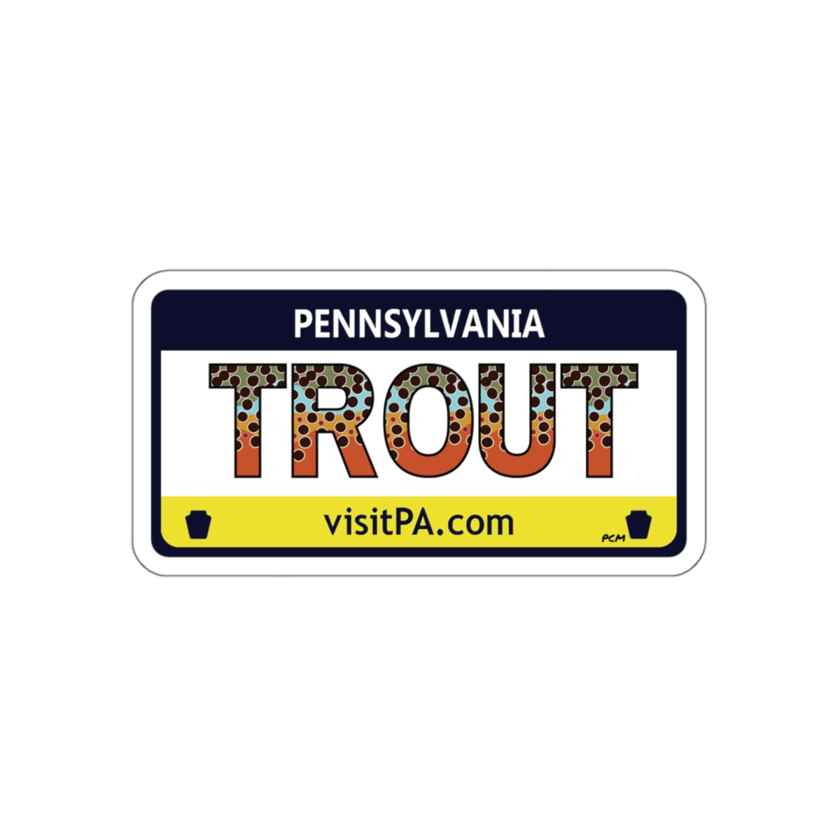 Pennsylvania Brown Trout Plate Die-Cut Sticker