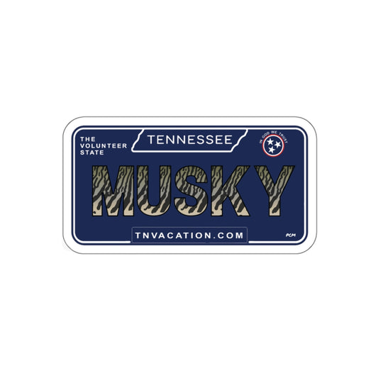 Tennessee Musky Plate Die-Cut Sticker