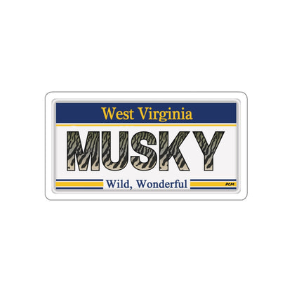 West Virginia MUSKY plate Die-Cut Sticker