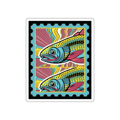 Double Trout POP ART Die-Cut Sticker