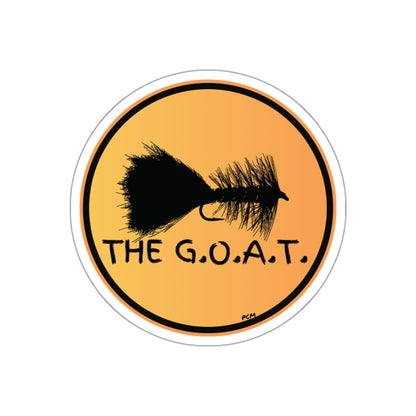 Woolly Bugger "greatest of all time" (G.O.A.T.) Original Round Die-Cut Sticker