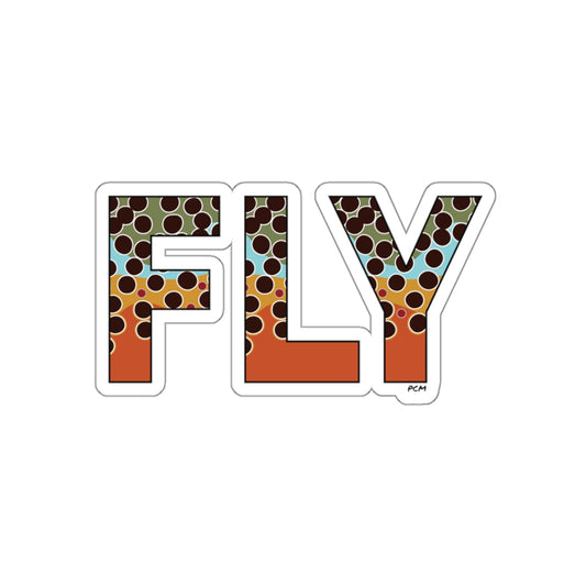 Brown Trout FLY Die-Cut Sticker