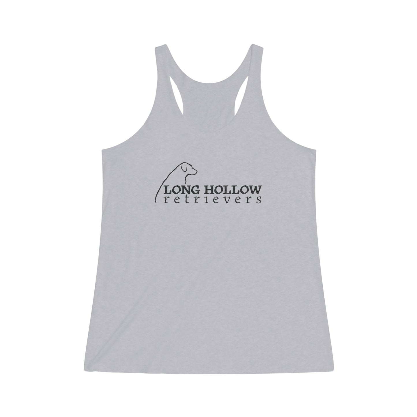 Long Hollow Retriever - Women's Tri-Blend Racerback Tank - Full Logo