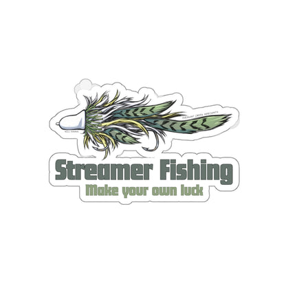 Streamer Fishing "make your own luck" Original Die-Cut Sticker