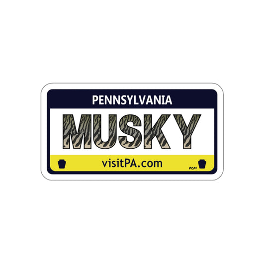 Pennsylvania MUSKY plate Die-Cut Sticker