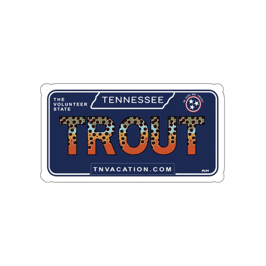 Tennessee Brown Trout Plate Die-Cut Sticker