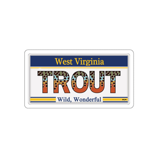 West Virginia Brown Trout Plate Die-Cut Sticker