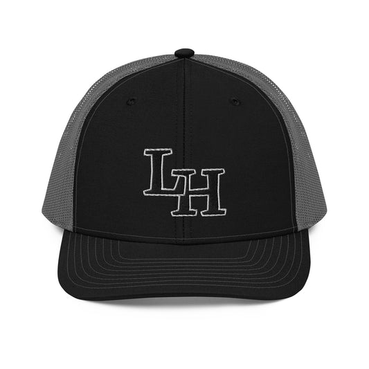 Long Hollow Bird Dogs - Richardson 112 Trucker Hat - Black/Charcoal LH Black/White Logo