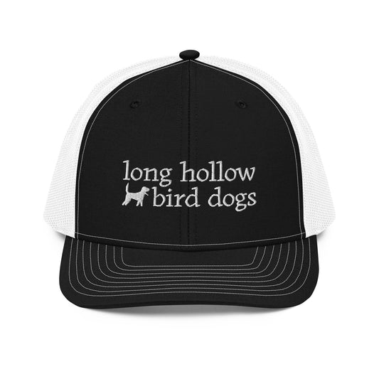 Long Hollow Bird Dogs - Richardson 112 Trucker Hat - Black/White White Logo