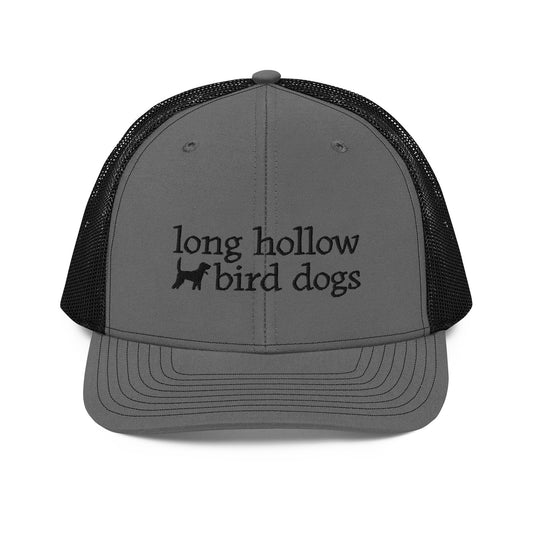 Long Hollow Bird Dogs - Richardson 112 Trucker Hat - Charcoal Grey/Black Black Logo