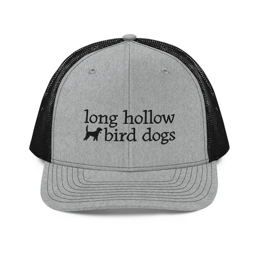 Long Hollow Bird Dogs - Richardson 112 Trucker Hat - Heather Grey/Black Black Logo