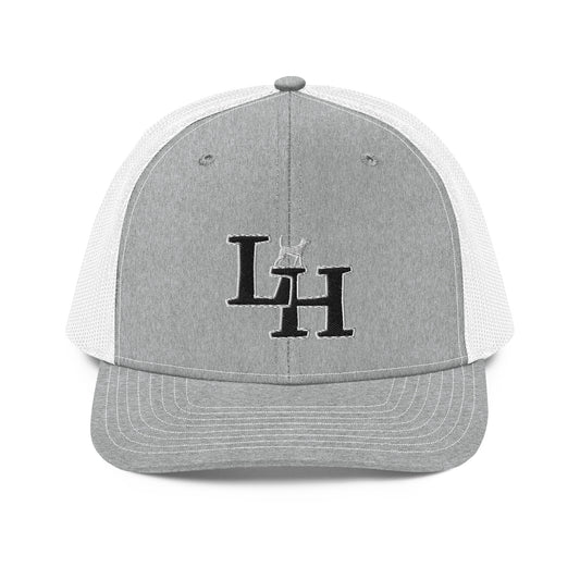 Long Hollow Bird Dogs - Richardson 112 Trucker Hat - Heather Grey/White LH Black Dog Logo