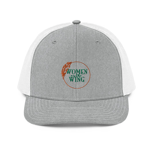 Women On The Wing - Richardson 112 Trucker Hat - Heather Gray/White Round Logo