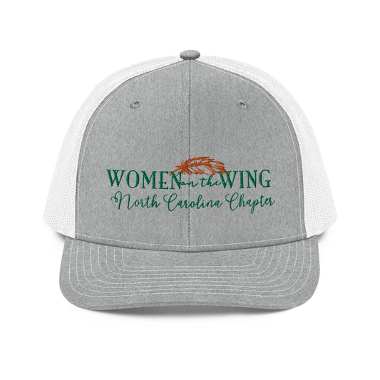 Women On The Wing - Richardson 112 Trucker Hat - Heather Gray/White - Green Logo